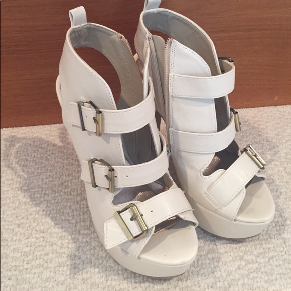 Charlotte Russe Shoes - Off white platform sandals